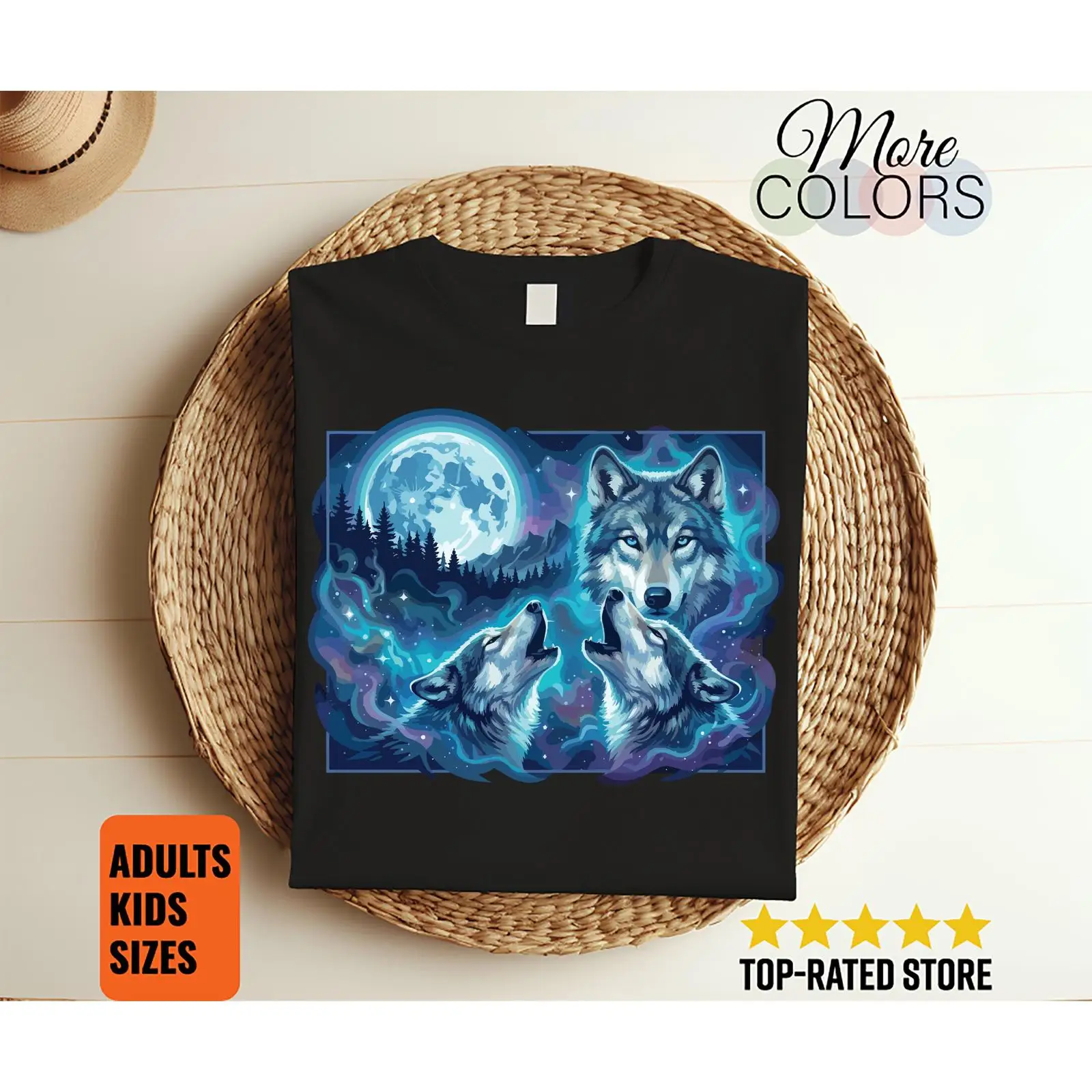 Outdoor Adventure At - Wolf Howling At Moon T Shirt